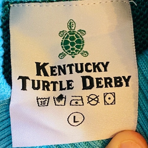 RARE Kentucky Derby Turtle KTD  Sweater Size Large Knit Unique Item - Picture 12 of 12